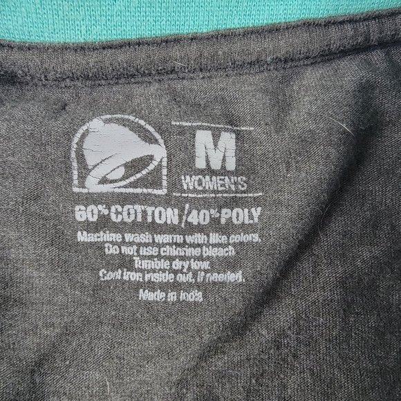 Taco Bell Mountain Dew Baja Blast Employee Crew T Shirt Womens Medium Gray - Picture 5 of 9